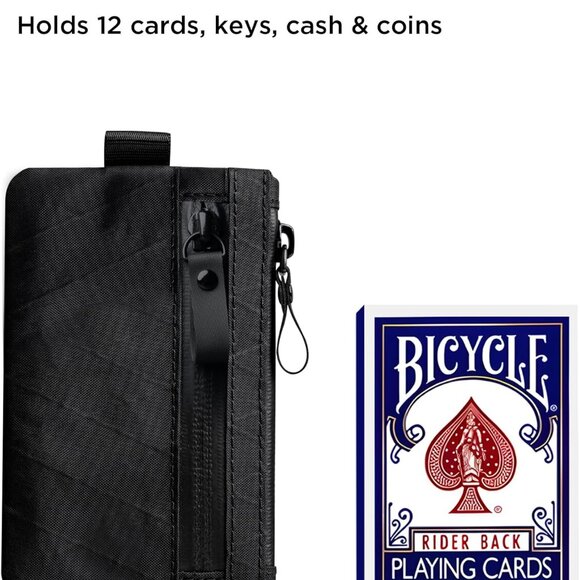 Zip Pouch Black X-Pac- RFID-Blocking Small Cash and Card Zip Wallet with Carbon - Picture 3 of 8